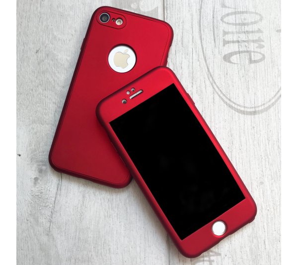 360° kryt Mate silikónový iPhone 7/8 - červený
